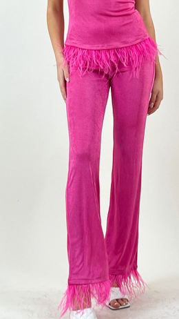 Pink Feather Pants