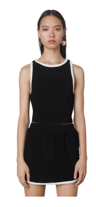 Terry Cloth Black and White Matching Top and Skort by NIA