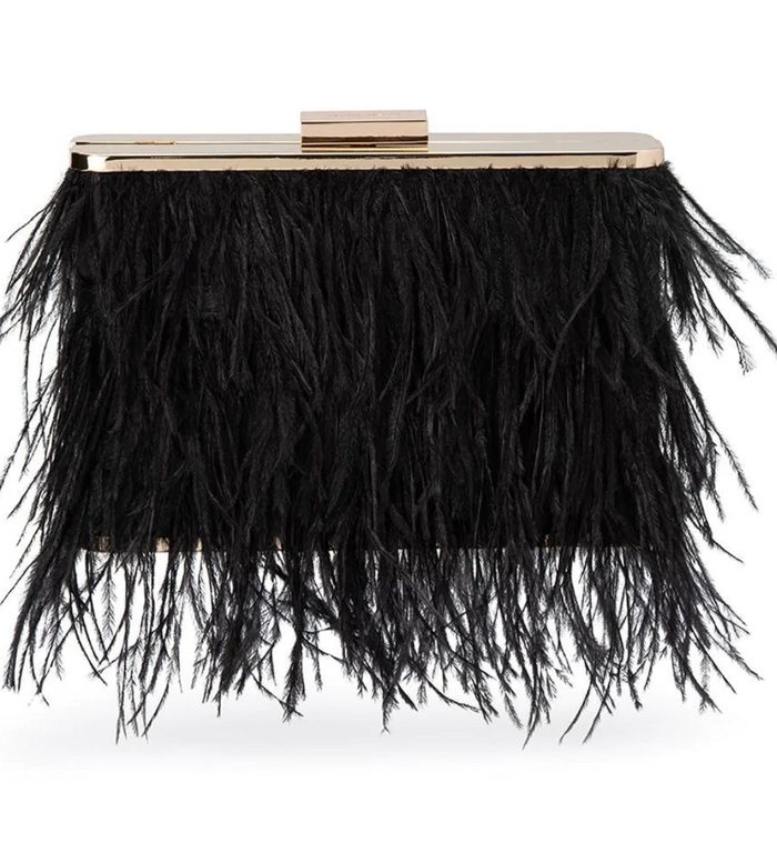 Feather Clutch and Crossbody Bag