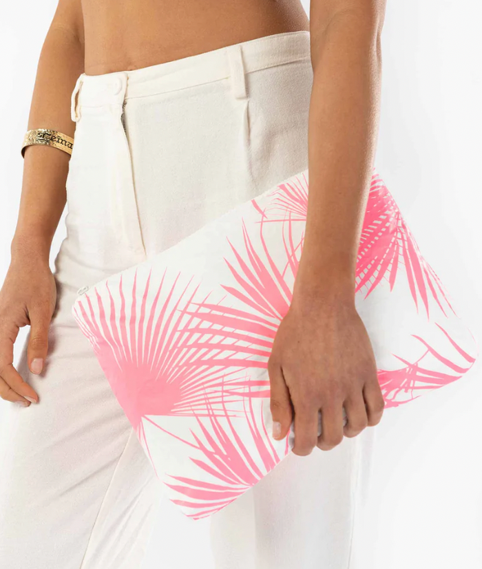 Pink Palm Waterproof Pouch Bag by Aloha
