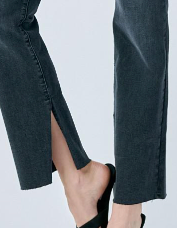Charcoal High rise Bootcut Jeans with Slit by Hidden Jeans