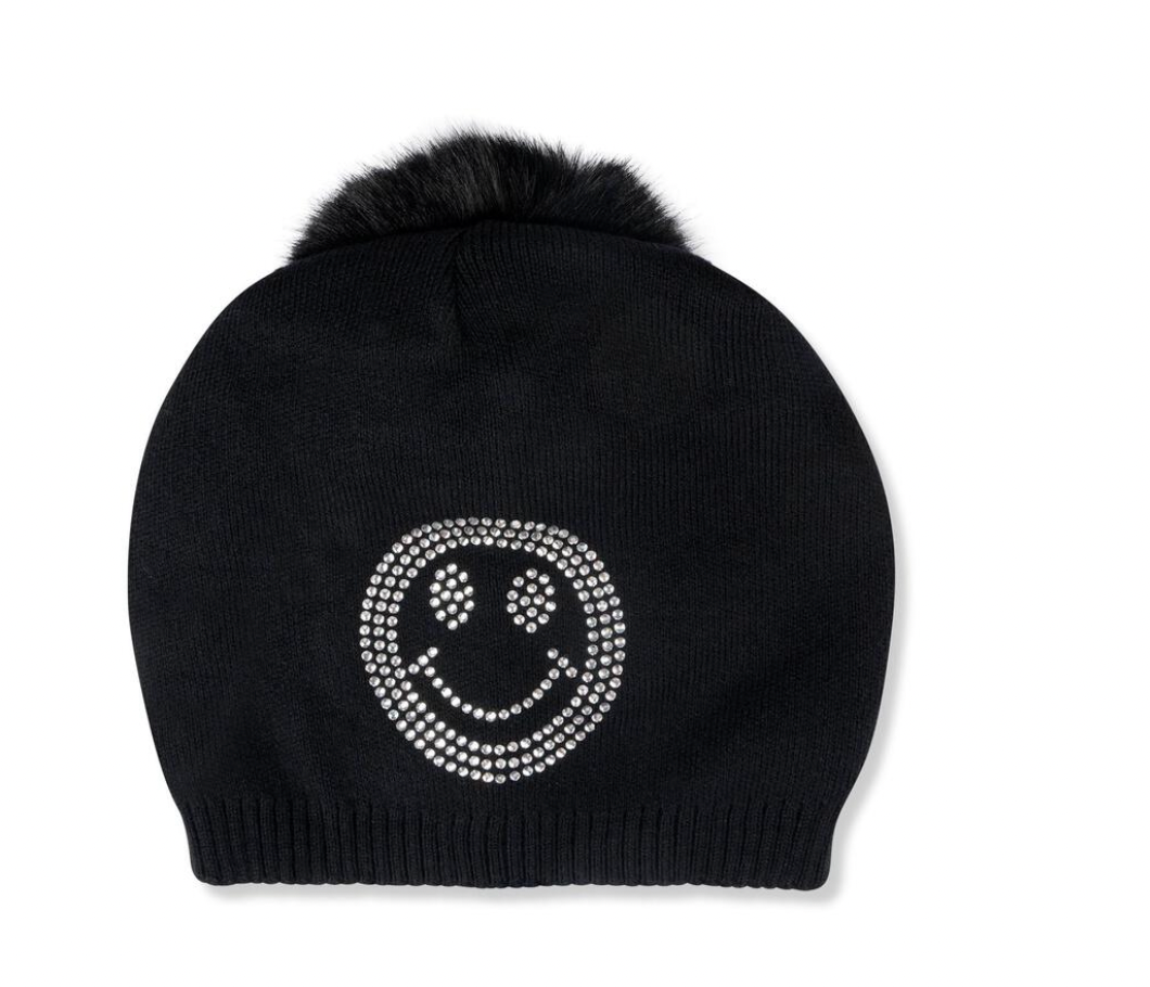 Smiley Face Beanie Winter Hat and Gloves