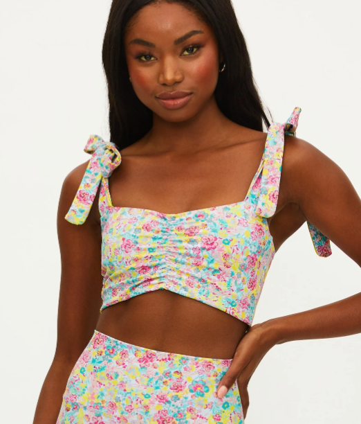 Multi Colored Floral Sports Bra Top by Beach Riot