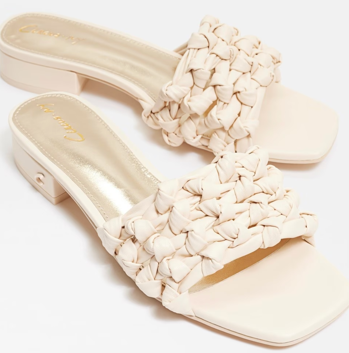 Woven Slide Sandal Shoe in Cream or Black