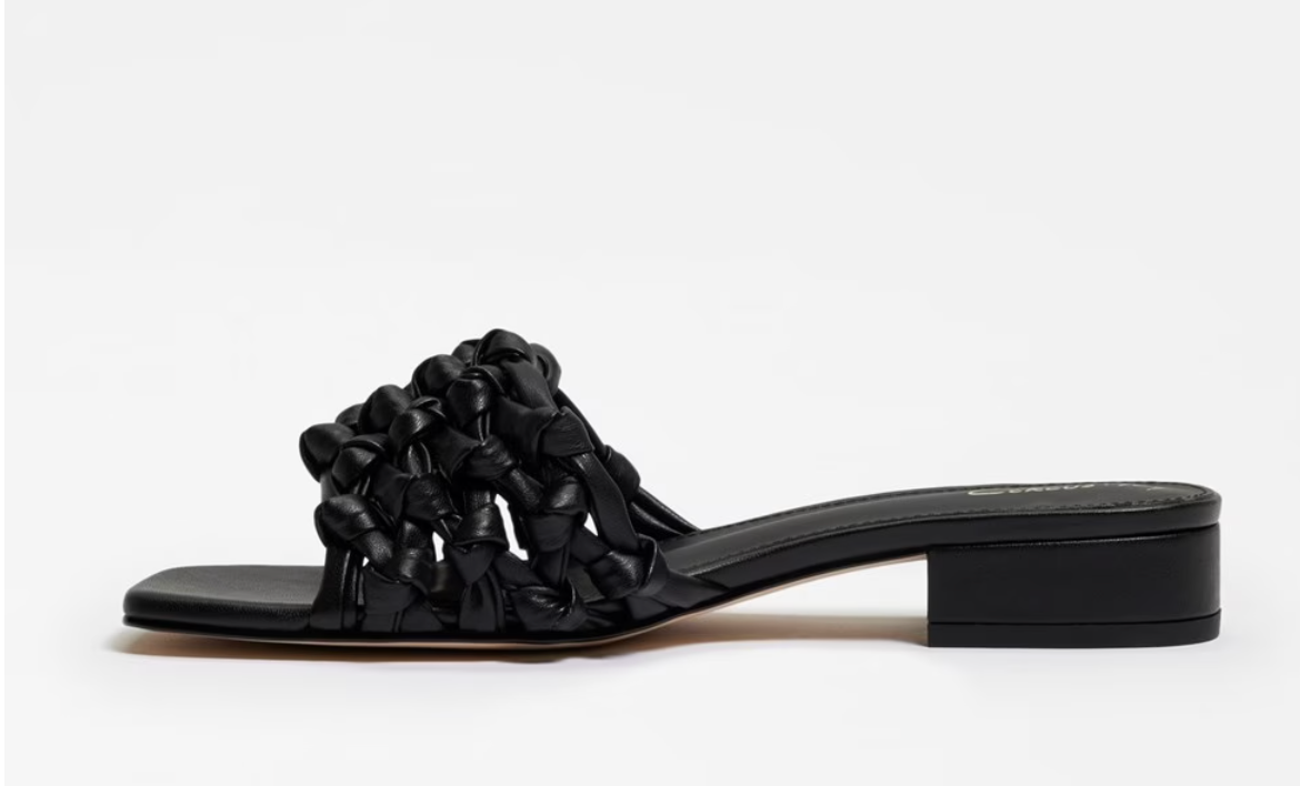 Woven Slide Sandal Shoe in Cream or Black