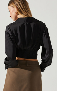 Long Sleeve Satin Top  by ASTR the Label