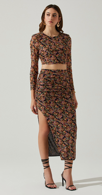 Floral Midi Skirt by ASTR the Label